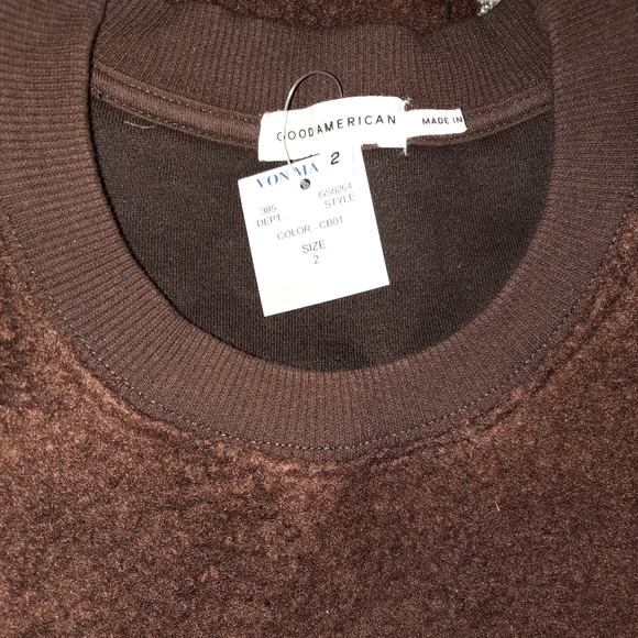 Good American Sherpa Boyfriend Pullover Sweatshirt - Picture 4 of 5